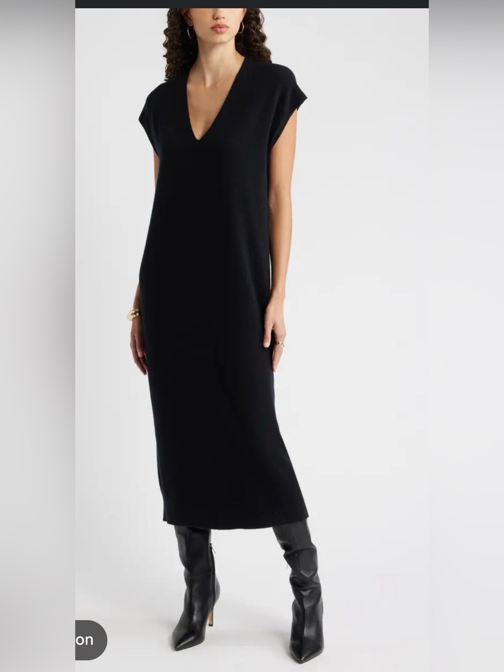 Vince V-Neck Draped Flowy Dress , size M
